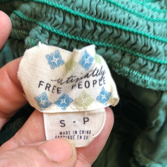 Free People green/teal boho sleeveless top with adjustable straps - Picture 12 of 12